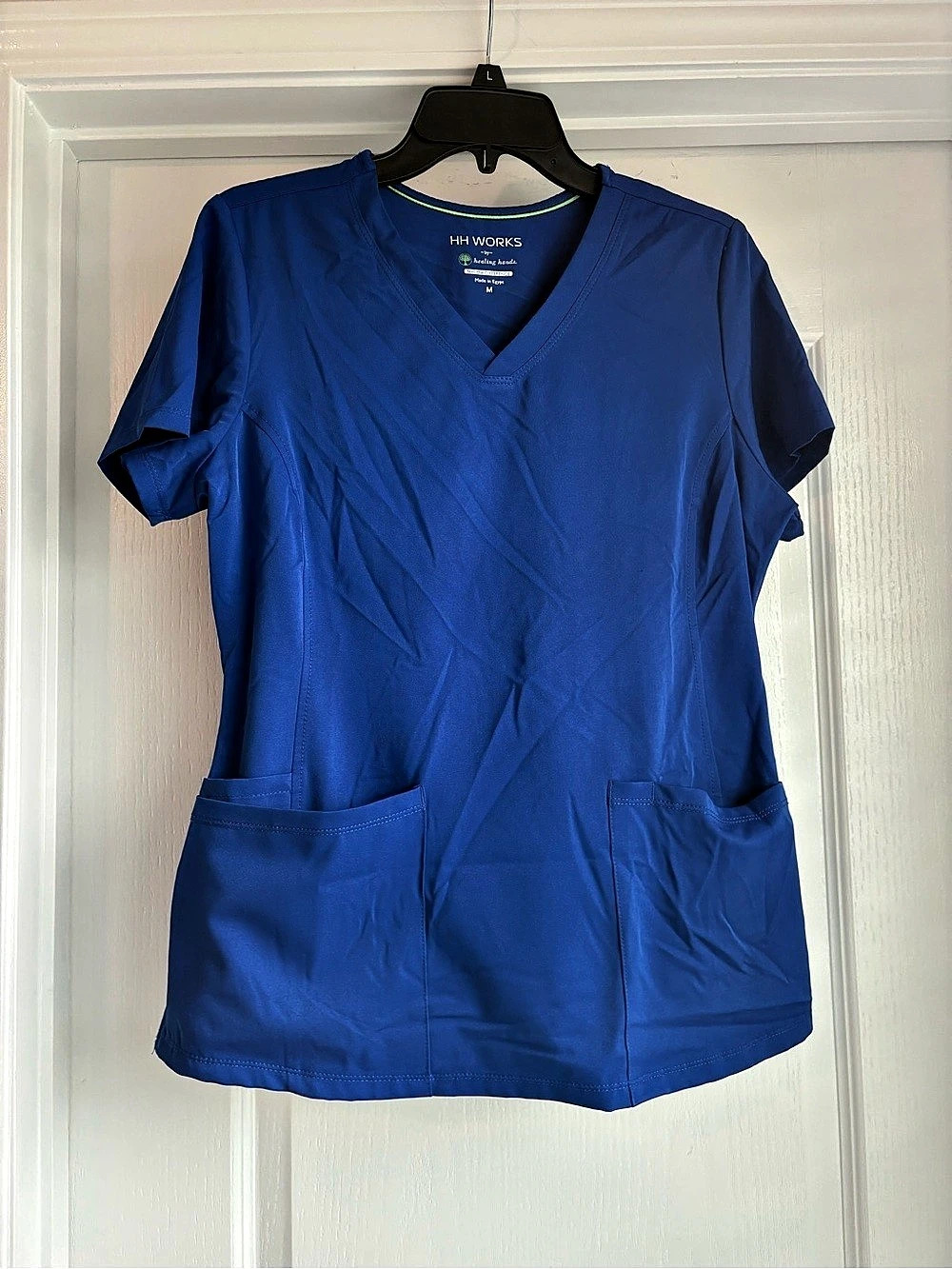HH Works V-Neck Scrub Top in Blue Medium Like New